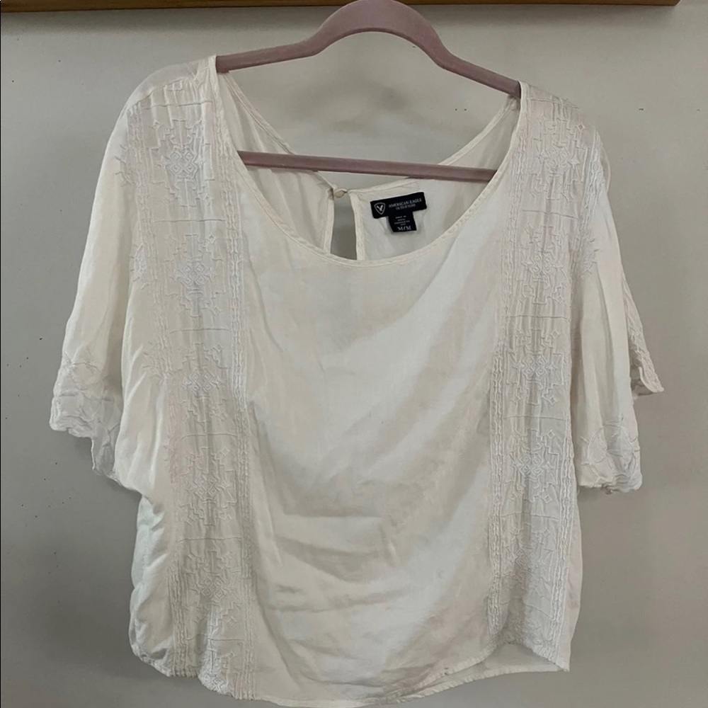 American eagle white bohemian Top